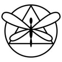 heilig Geometrie und Libelle Vektor Symbol Design. esoterisch eben Symbol.