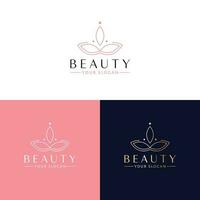 skönhet vektor logotyp design. abstrakt blommig emblem. skönhet och kosmetika logotyp mall.
