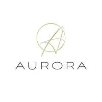aurora vektor logotyp design. brev en logotyp. första modern logotyp mall.