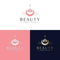Schönheit Vektor Logo Design. heilig Geometrie und Lotus Blume Logotyp. esoterisch Logo Vorlage.