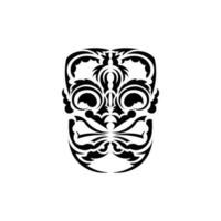 mönster mask. svart tatuering i de stil av de gammal stammar. hawaiian stil. vektor illustration isolerat på vit bakgrund.