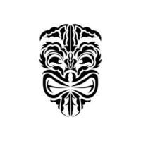 mönster mask. svart tatuering i de stil av de gammal stammar. polynesisk stil. vektor över vit bakgrund.