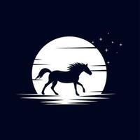 Pferd im Mond Vektor Logo