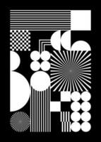 schwarz und Weiß abstrakt geometrisch Poster vektor