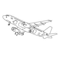 Linie Kunst Flugzeug Vektor illustraion