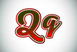 engelsk övre och lägre fall brev q. grafisk alfabet symbol för företags- företag identitet vektor