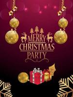 Frohe Weihnachten und ein frohes neues Jahr Feier Party Flyer vektor