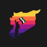 Illustration Vektor von Syrien Karte im Sonnenuntergang perfekt zum drucken usw