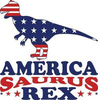 Amerika Saurus rex T-Shirt Design vektor