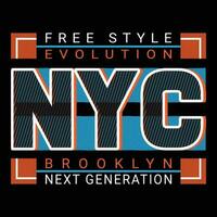 fri stil Evolution ncy brooklyn Nästa generation t-shirt design vektor
