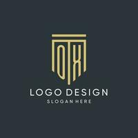 Ochse Monogramm mit modern und Luxus Schild gestalten Design Stil vektor