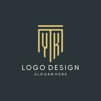 yk Monogramm mit modern und Luxus Schild gestalten Design Stil vektor