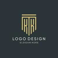 kk Monogramm mit modern und Luxus Schild gestalten Design Stil vektor