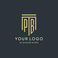pb Monogramm mit modern und Luxus Schild gestalten Design Stil vektor