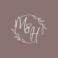 mh Hochzeit Initialen Monogramm Logo Ideen vektor