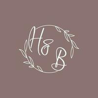 hb bröllop initialer monogram logotyp idéer vektor