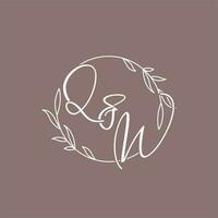 qw Hochzeit Initialen Monogramm Logo Ideen vektor