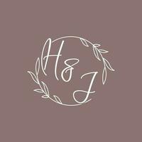 hj Hochzeit Initialen Monogramm Logo Ideen vektor