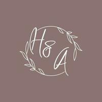 Ha Hochzeit Initialen Monogramm Logo Ideen vektor