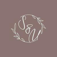 su Hochzeit Initialen Monogramm Logo Ideen vektor