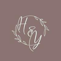 hy Hochzeit Initialen Monogramm Logo Ideen vektor