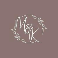 mk Hochzeit Initialen Monogramm Logo Ideen vektor