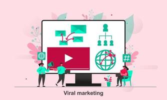 viral marknadsföring webb konceptdesign i platt stil vektorillustration vektor