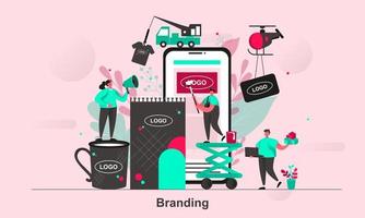 Branding-Webkonzeptdesign in der flachen Artvektorillustration vektor