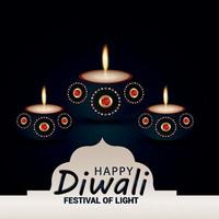 glückliches diwali indisches Festival von Indien-Feier-Grußkarte vektor