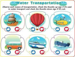 Logik Wasser Transport Arbeitsblatt, Kinder- lehrreich Spiel. wählen das richtig unterzeichnen. Aktivität Arbeitsblatt zum Clever Kinder. vektor