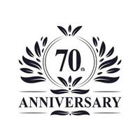 Feier zum 70-jährigen Jubiläum, luxuriöses Logo-Design zum 70-jährigen Jubiläum.