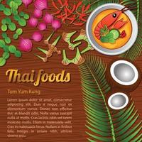 thailändisches leckeres und berühmtes Essen vektor