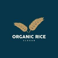 Weizen Reis Logo, landwirtschaftlich organisch Pflanze Vektor, golden Brot Material Luxus Design, retro Jahrgang Thema Design vektor