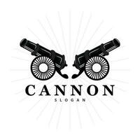 kanon logotyp, elegant enkel design retro årgång stil, krig artilleri vektor, illustration symbol ikon vektor