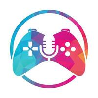 Gamepad und Podcast Logo Design Vorlage. vektor