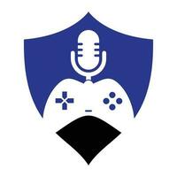 Gamepad und Podcast Logo Design Vorlage. vektor