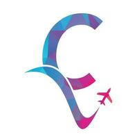 Brief c Luft Reise Logo Design Vorlage. c Brief und Flugzeug Logo Design Symbol Vektor. vektor