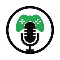 Gamepad und Podcast Logo Design Vorlage. vektor