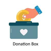 donation låda vektor platt ikon design illustration. finansiera symbol på vit bakgrund eps 10 fil