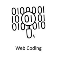 webb kodning vektor översikt ikon design illustration. företag symbol på vit bakgrund eps 10 fil