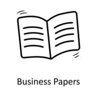 Geschäft Papiere Vektor Gliederung Symbol Design Illustration. Geschäft Symbol auf Weiß Hintergrund eps 10 Datei