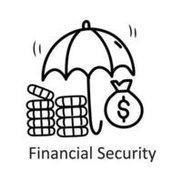 finansiell säkerhet vektor översikt ikon design illustration. säkerhet symbol på vit bakgrund eps 10 fil