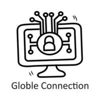 global förbindelse vektor översikt ikon design illustration. säkerhet symbol på vit bakgrund eps 10 fil