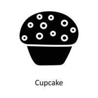 Cupcake Vektor solide Symbol Design Illustration. Weihnachten Symbol auf Weiß Hintergrund eps 10 Datei