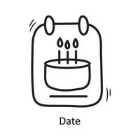 Datum Vektor Gliederung Symbol Design Illustration. Party und feiern Symbol auf Weiß Hintergrund eps 10 Datei