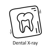 dental röntgen vektor översikt ikon design illustration. tandläkare symbol på vit bakgrund eps 10 fil