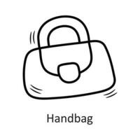 Handtasche Vektor Gliederung Symbol Design Illustration. Neu Jahr Symbol auf Weiß Hintergrund eps 10 Datei