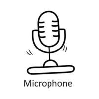 Mikrofon Vektor Gliederung Symbol Design Illustration. Haushalt Symbol auf Weiß Hintergrund eps 10 Datei