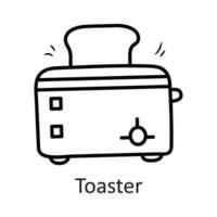 Toaster Vektor Gliederung Symbol Design Illustration. Haushalt Symbol auf Weiß Hintergrund eps 10 Datei