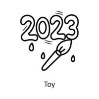 Spielzeug Vektor Gliederung Symbol Design Illustration. Neu Jahr Symbol auf Weiß Hintergrund eps 10 Datei